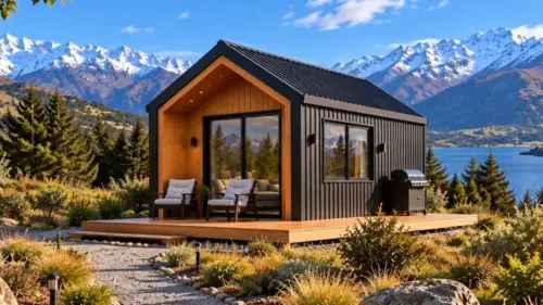 Alpine 18 cabin beside lake