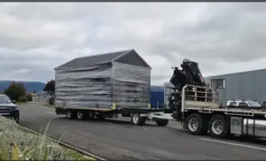 Office cabin on truck for delivery