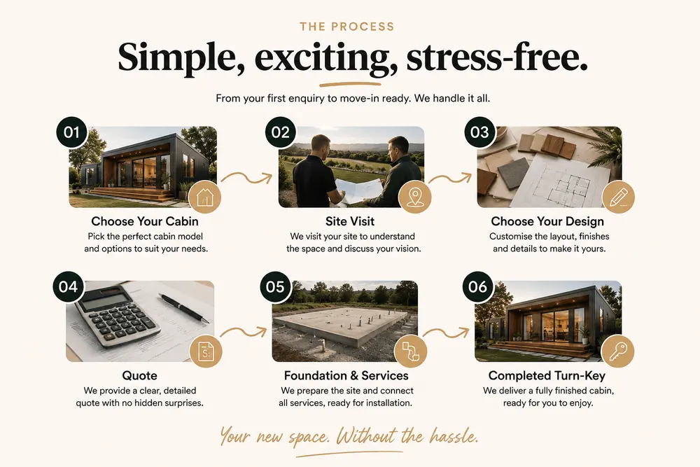 Cosy Cabins transportable home process from enquiry to delivery
