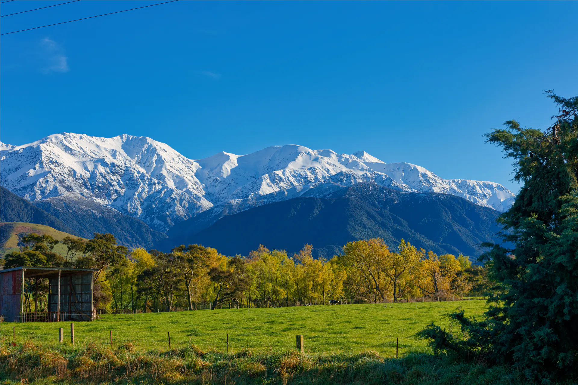 kaikoura snow capped mountains backdrop nz