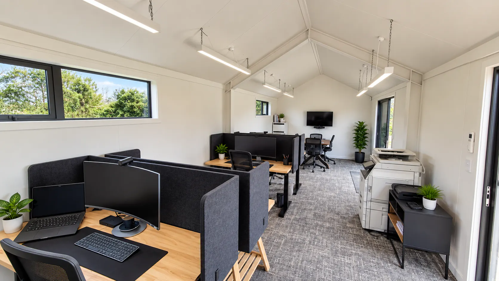 modular office cabin open plan workspace desks nz