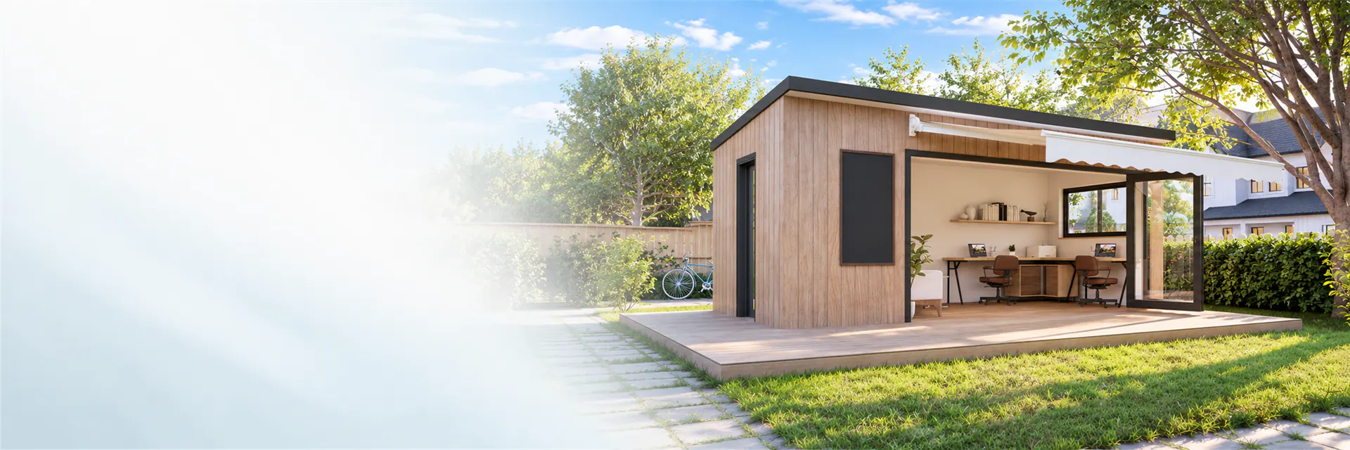 Outclass compact studio with a deck, delivered to site