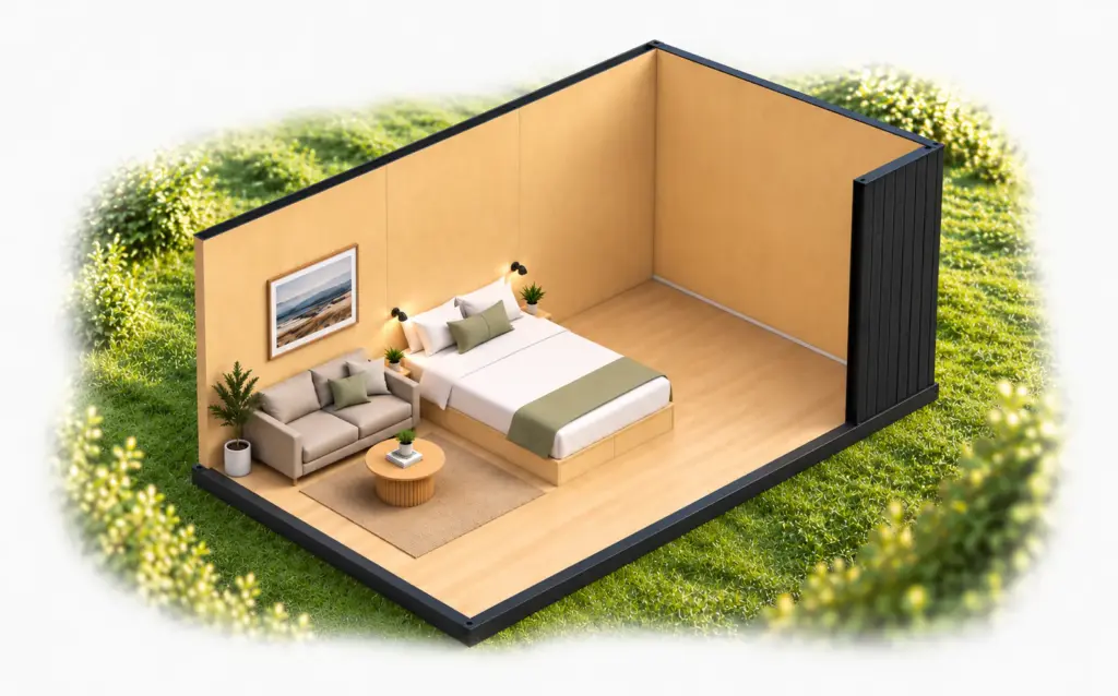 Open studio sleepout floor plan