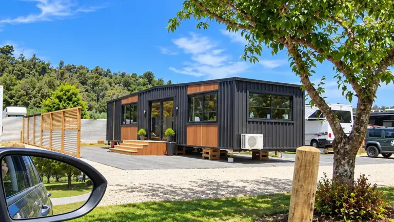 tiny home campsite view bethany park kaiteriteri nz